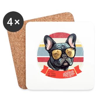 Hundepfote High Five Haustierliebhaber Tierbesitzer Hundeliebhaber - Untersetzer (4er-Set) - Weiß - Vorne