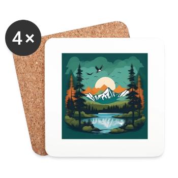 Adventure Nature: The T-shirt for real explorers - Coasters (set of 4) - white - Front