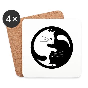 ying yang cats - Untersetzer (4er-Set) - Weiß - Vorne