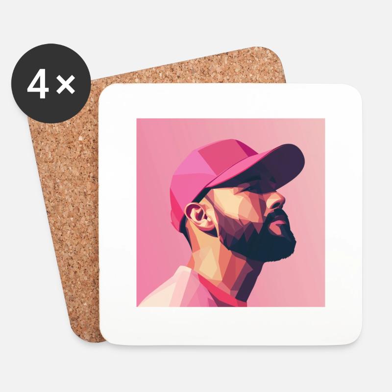 Pink - Untersetzer (4er-Set) - Weiß