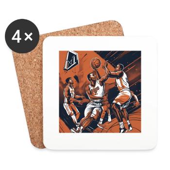 Basketball Spiel - Untersetzer (4er-Set) - Weiß - Vorne