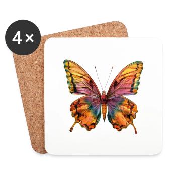 Schmetterling Schmetterling - Untersetzer (4er-Set) - Weiß - Vorne