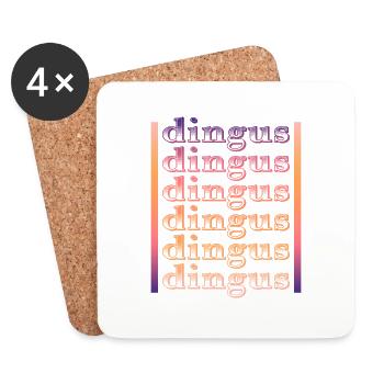 Dingus - Lustiges Wort - Untersetzer (4er-Set) - Weiß - Vorne