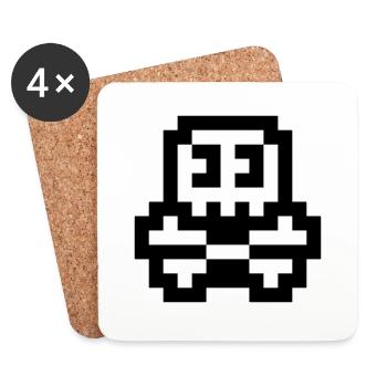 8bit cute skull - Coasters (set of 4) - white - Front