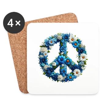 Hippie Soul Groovy Sommer Zeit Frieden Liebe Blumen - Untersetzer (4er-Set) - Weiß - Vorne