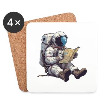 MARS PLANET GPS STAR ASTRONAUT - Coasters (set of 4) - white - Front
