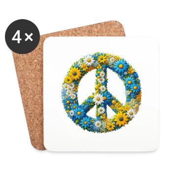 Hippie soul Groovy Summer time peace love Ukraine - Coasters (set of 4) - white - Front