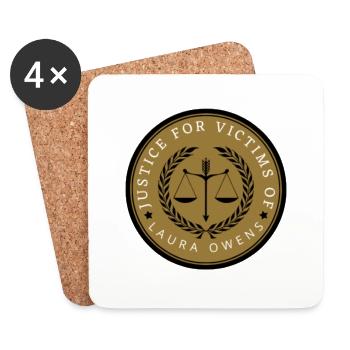 Justice For Victims of Laura Owens - Coasters (set of 4) - white - Front