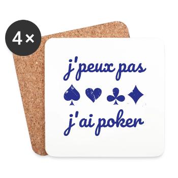 Ich kann nicht, ich habe Poker. - Untersetzer (4er-Set) - Weiß - Vorne