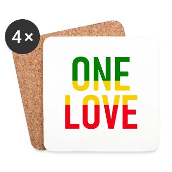 ONE LOVE - Musique Reggae - Musik - Dessous de verre (lot de 4) - blanc - Devant