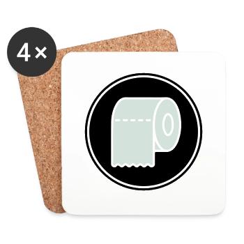 toilettenpapier klopapier icon - Untersetzer (4er-Set) - Weiß - Vorne