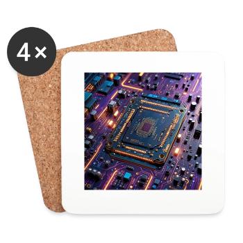 Microchip Colored - Coasters (set of 4) - white - Front