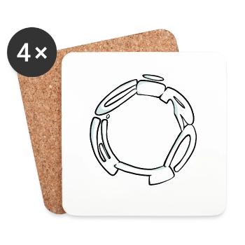 Graff Circle (Black & White) - Coasters (set of 4) - white - Front