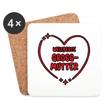 Weltbeste Grossmutter Beste Oma Großmutter Omi - Untersetzer (4er-Set) - Weiß - Vorne
