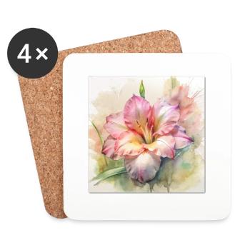 Blume in Aquarell - Untersetzer (4er-Set) - Weiß - Vorne