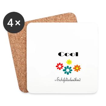 blume mit schrift - Untersetzer (4er-Set) - Weiß - Vorne