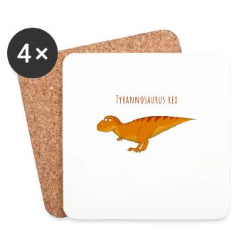 Funny illustration of a TYRANNOSAURUS REX - Coasters (set of 4) - white - Front