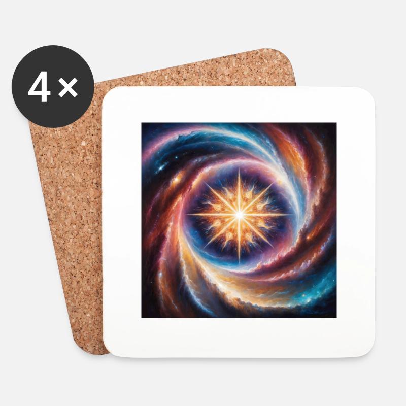 Mythische Sternenfusion - Untersetzer (4er-Set) - Weiß