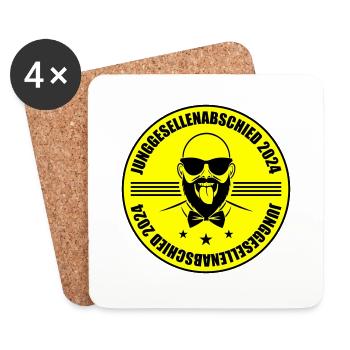 Bachelor party 2024 - Coasters (set of 4) - white - Front