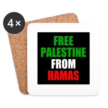 Israel Free palestine from - Dessous de verre (lot de 4) - blanc - Devant