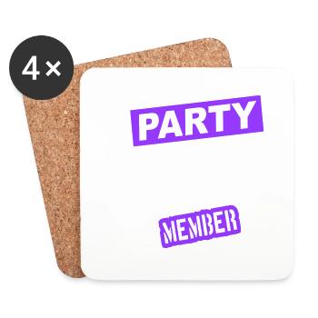 Party Hard Crew Mitglied Team Club Freunde Feiern - Untersetzer (4er-Set) - Weiß - Vorne