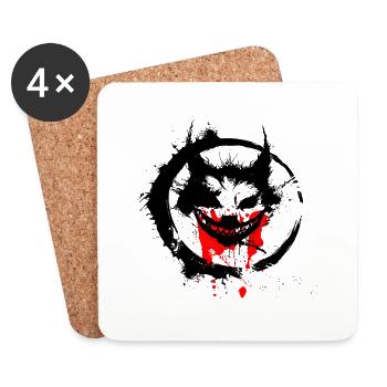 Halloween Happy Horror Monster Blood Spooky Effrayant - Dessous de verre (lot de 4) - blanc - Devant
