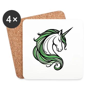 Licorne - Dessous de verre (lot de 4) - blanc - Devant