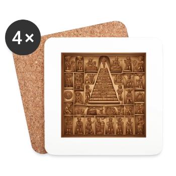 Maya Pyramid - Untersetzer (4er-Set) - Weiß - Vorne