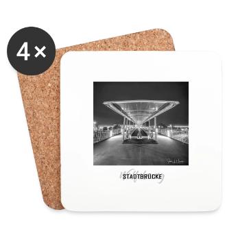 Stadtbrücke Wolfsburg - Untersetzer (4er-Set) - Weiß - Vorne