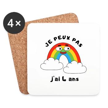 I can't I'm 4 years old - Coasters (set of 4) - white - Front
