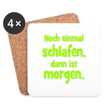 Noch einmal Schlafen dann ist Morgen - Untersetzer (4er-Set) - Weiß - Vorne