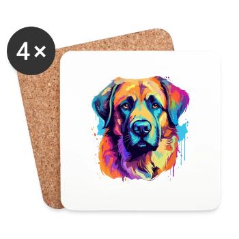 Graffity Anatolian Shepherd Hund Motiv - Untersetzer (4er-Set) - Weiß - Vorne