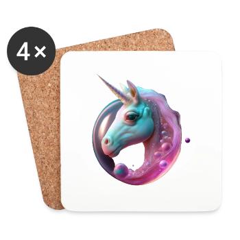 Einhorn - Untersetzer (4er-Set) - Weiß - Vorne