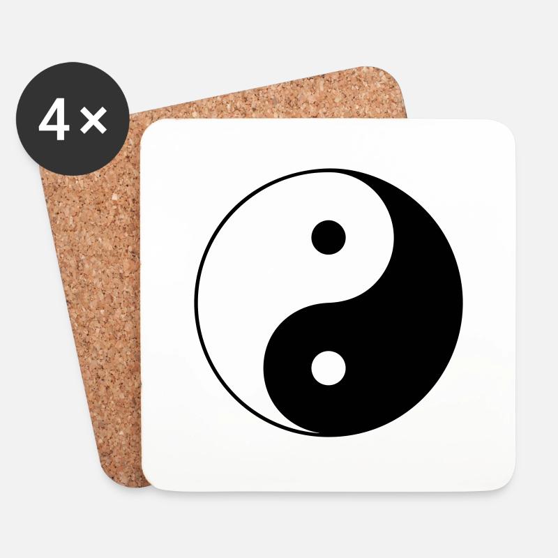 Yin Yang - Untersetzer (4er-Set) - Weiß