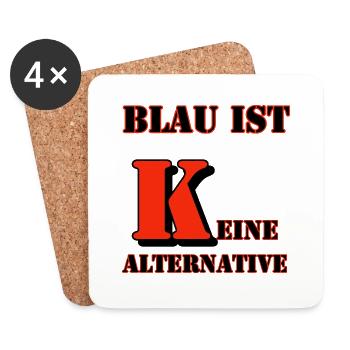 Blau ist keine Alternative Protest Shirt - Untersetzer (4er-Set) - Weiß - Vorne