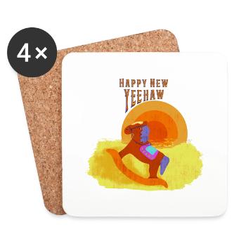 Happy New Year Western - Untersetzer (4er-Set) - Weiß - Vorne