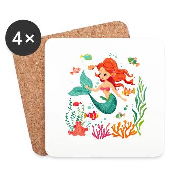 Le mythe de la sirène - Dessous de verre (lot de 4) - blanc - Devant