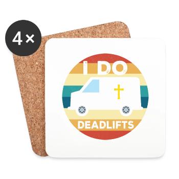 Je fais des soulevés de terre morturian morgue - Dessous de verre (lot de 4) - blanc - Devant