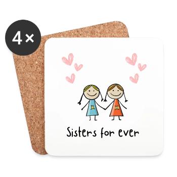 Sister for ever - Coasters (set of 4) - white - Front