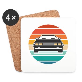Delorean Rainbow - Untersetzer (4er-Set) - Weiß - Vorne