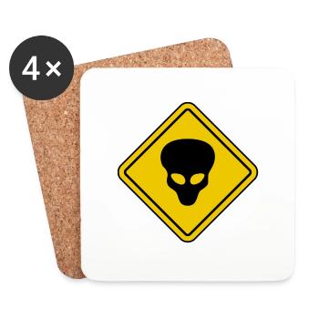 Alien Low Flying Ufos Sign - Untersetzer (4er-Set) - Weiß - Vorne