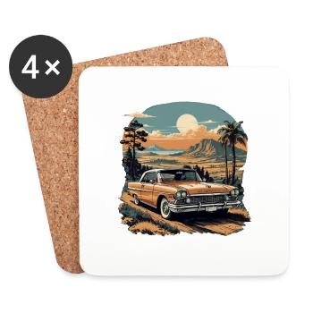 Oldtimer Leidenschaft: Stilvolle Kollektion - Untersetzer (4er-Set) - Weiß - Vorne
