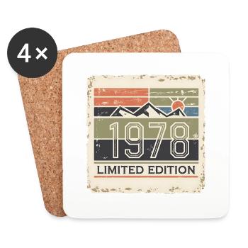 Jahrgang 1978 limitierte Auflage - Untersetzer (4er-Set) - Weiß - Vorne
