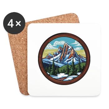 Mountains 1 - Coasters (set of 4) - white - Front