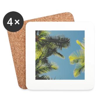 Palm Leaves - Coasters (set of 4) - white - Front