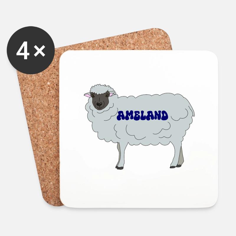 Ameland Schaf - Untersetzer (4er-Set) - Weiß