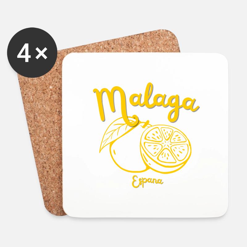 Malaga - Spanien - Andalusien - Reise - Urlaub - Untersetzer (4er-Set) - Weiß