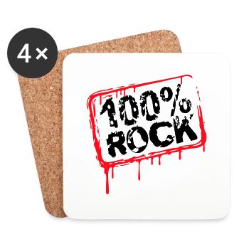 100% Percent Musique Rock Timbre Graffiti Drops - Dessous de verre (lot de 4) - blanc - Devant