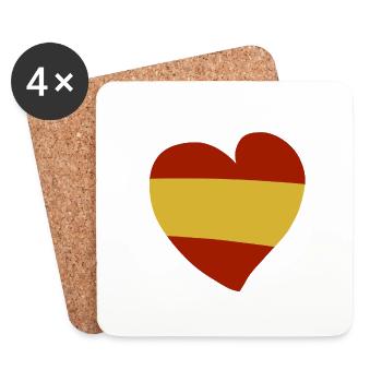 Espagne Cœur - Dessous de verre (lot de 4) - blanc - Devant