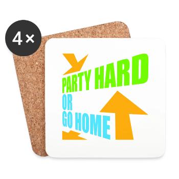 Party Hard Or Go Home Arrows Go Home Logo - Coasters (set of 4) - white - Front